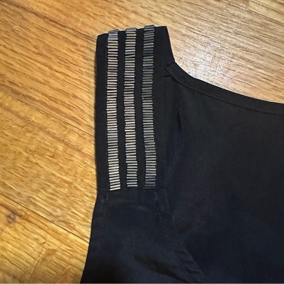 Gap Womens Chiffon Tank Top Blouse Small  Black Embellished Career Layering (b3 - Picture 3 of 8